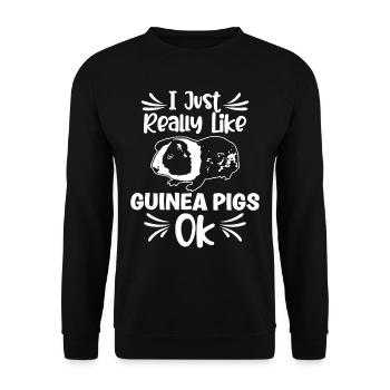 J’aime vraiment les cochons d’Inde ok - Sweat-shirt Unisexe - noir - Devant - Alina (178cm) & Michal (187cm)