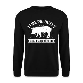 J’aime Pig Butts et je ne peux pas mentir - Sweat-shirt Unisexe - noir - Devant - Alina (178cm) & Michal (187cm)