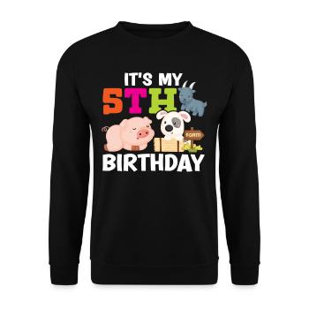 C’est mon 5ème anniversaire - Sweat-shirt Unisexe - noir - Devant - Alina (178cm) & Michal (187cm)