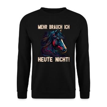 Pferdemädchen Pferdemama - Reiten - Westernreiten - Unisex Pullover - Schwarz - Vorne - Alina (178cm) & Michal (187cm)