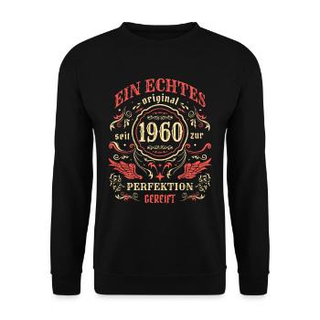 1960 Ein echtes Original seit 1960 - Unisex Pullover - Schwarz - Vorne - Alina (178cm) & Michal (187cm)