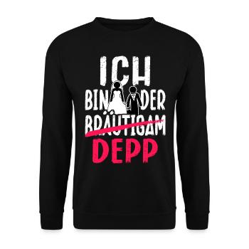 Junggesellenabschied Bräutigam T-Shirt Polterabend - Unisex Pullover - Schwarz - Vorne - Alina (178cm) & Michal (187cm)