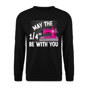 May the 1/4 be with you - Unisex Sweatshirt - black - Front - Alina (178cm) & Michal (187cm)