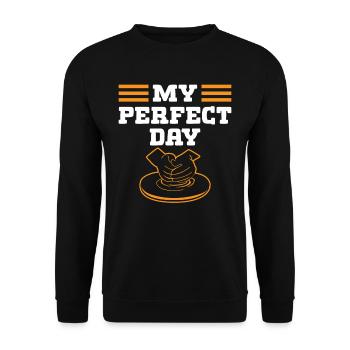 My perfect Day - Unisex Sweatshirt - black - Front - Alina (178cm) & Michal (187cm)