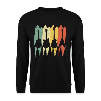 Music Guitar Design - Unisex Sweatshirt - black - Front - Alina (178cm) & Michal (187cm)