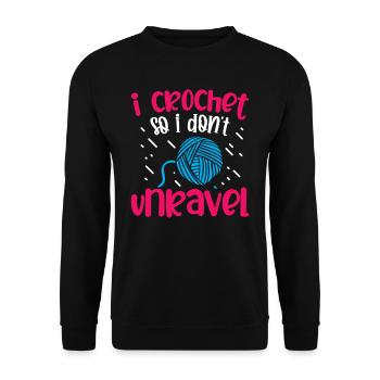 i crochet so i don't unravel - Unisex Sweatshirt - black - Front - Alina (178cm) & Michal (187cm)