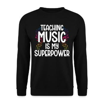 Teaching Music is my Superpower - Unisex Pullover - Schwarz - Vorne - Alina (178cm) & Michal (187cm)