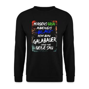 Galabauer Gartenbau Landschaftsgärtner - Unisex Pullover - Schwarz - Vorne - Alina (178cm) & Michal (187cm)