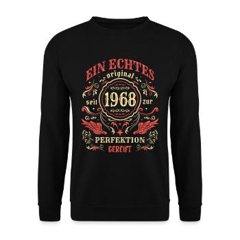 1968 Ein echtes Original seit 1968 - Unisex Pullover - Schwarz - Vorne - Alina (178cm) & Michal (187cm)
