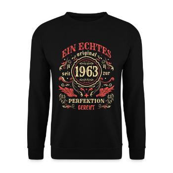 Ein echtes Original seit 1963 - Unisex Pullover - Schwarz - Vorne - Alina (178cm) & Michal (187cm)