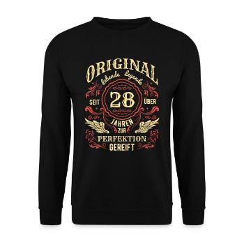 Original Lebende Legende Seit Über 28 Jahren - Unisex Pullover - Schwarz - Vorne - Alina (178cm) & Michal (187cm)