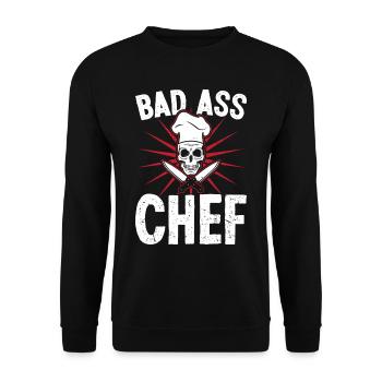 Bad Ass Chef - Unisex Pullover - Schwarz - Vorne - Alina (178cm) & Michal (187cm)