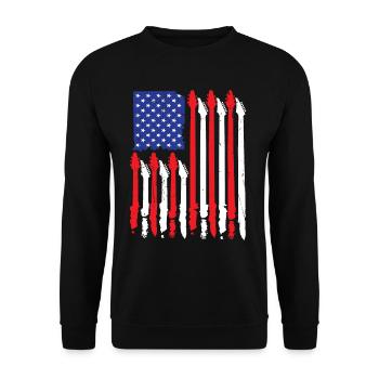 Play Guitar Design - Unisex Sweatshirt - black - Front - Alina (178cm) & Michal (187cm)
