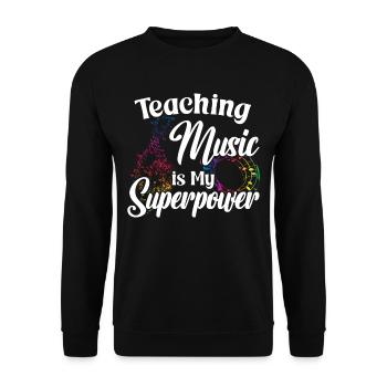 Teaching Music is my Superpower - Unisex Pullover - Schwarz - Vorne - Alina (178cm) & Michal (187cm)