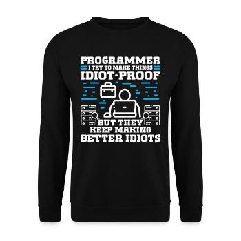 Programmeur j’essaie de faire des choses - Sweat-shirt Unisexe - noir - Devant - Alina (178cm) & Michal (187cm)