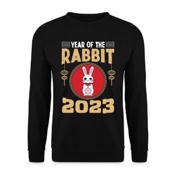 Year of the Rabbit 2023 - Unisex Sweatshirt - black - Front - Alina (178cm) & Michal (187cm)