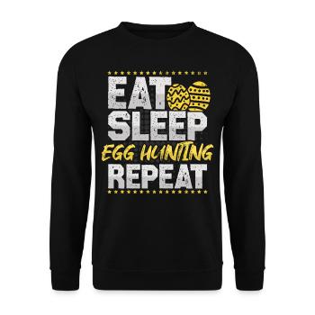Happy Easter Motif Easter Eggs Funny Easter - Unisex Sweatshirt - black - Front - Alina (178cm) & Michal (187cm)