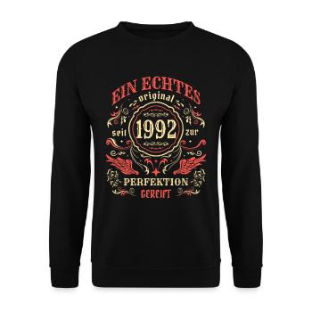 1992 Ein echtes Original seit 1992 - Unisex Pullover - Schwarz - Vorne - Alina (178cm) & Michal (187cm)