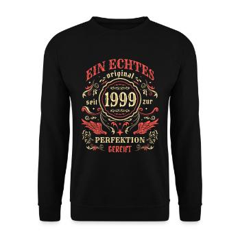 1999 Ein echtes Original seit 1999 - Unisex Pullover - Schwarz - Vorne - Alina (178cm) & Michal (187cm)