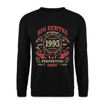 1995 Ein echtes Original seit 1995 - Unisex Pullover - Schwarz - Vorne - Alina (178cm) & Michal (187cm)
