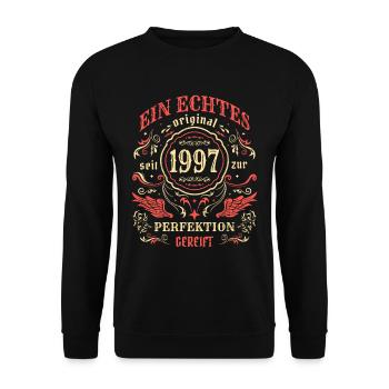 1997 Ein echtes Original seit 1997 - Unisex Pullover - Schwarz - Vorne - Alina (178cm) & Michal (187cm)