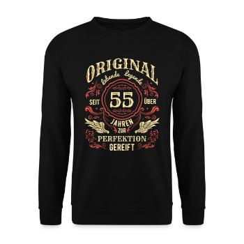 Original Lebende Legende Seit Über 55 Jahren - Unisex Pullover - Schwarz - Vorne - Alina (178cm) & Michal (187cm)