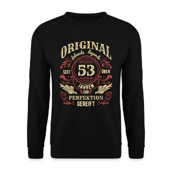 Original Lebende Legende Seit Über 53 Jahren - Unisex Pullover - Schwarz - Vorne - Alina (178cm) & Michal (187cm)