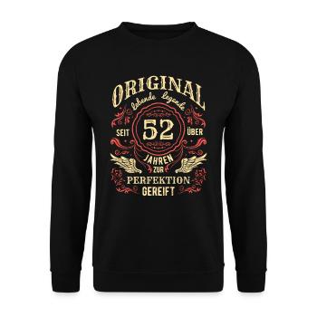 Original Lebende Legende Seit Über 52 Jahren - Unisex Pullover - Schwarz - Vorne - Alina (178cm) & Michal (187cm)