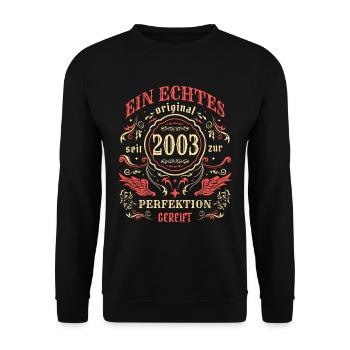 2003 Ein echtes Original seit 2003 - Unisex Pullover - Schwarz - Vorne - Alina (178cm) & Michal (187cm)