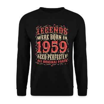 Les légendes sont nées en 1959 anniversaire - Sweat-shirt Unisexe - noir - Devant - Alina (178cm) & Michal (187cm)