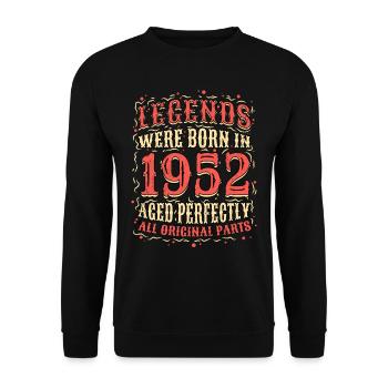 Les légendes sont nées en 1952 Anniversaire - Sweat-shirt Unisexe - noir - Devant - Alina (178cm) & Michal (187cm)