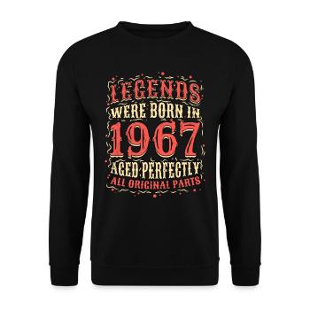 Les légendes sont nées en 1967 anniversaire - Sweat-shirt Unisexe - noir - Devant - Alina (178cm) & Michal (187cm)