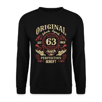 Original Lebende Legende Seit Über 63 Jahren - Unisex Pullover - Schwarz - Vorne - Alina (178cm) & Michal (187cm)