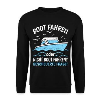 Motorboot Fahren Shakespeare Sportboot Kapitän - Unisex Pullover - Schwarz - Vorne - Alina (178cm) & Michal (187cm)