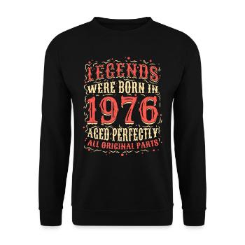 Les légendes sont nées en 1976 Anniversaire - Sweat-shirt Unisexe - noir - Devant - Alina (178cm) & Michal (187cm)