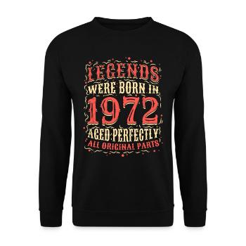 Legends were born in 1972 birthday - Unisex Sweatshirt - black - Front - Alina (178cm) & Michal (187cm)