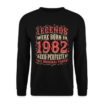 Les légendes sont nées en 1982 anniversaire - Sweat-shirt Unisexe - noir - Devant - Alina (178cm) & Michal (187cm)
