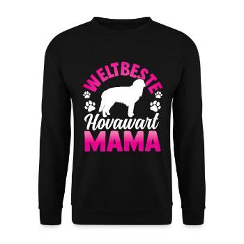 Weltbeste Hovawart Mama derber Bauernhund - Unisex Pullover - Schwarz - Vorne - Alina (178cm) & Michal (187cm)