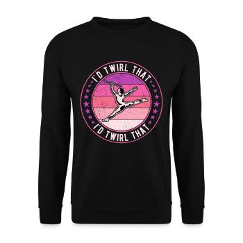 Bâton tourbillonnant tige tournant je ferais tournoyer ça - Sweat-shirt Unisexe - noir - Devant - Alina (178cm) & Michal (187cm)