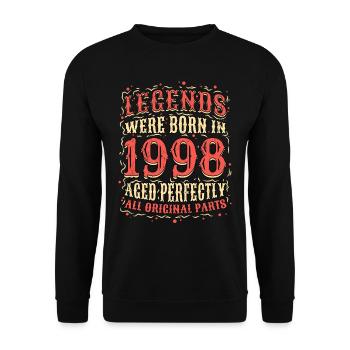Les légendes sont nées en 1998 anniversaire - Sweat-shirt Unisexe - noir - Devant - Alina (178cm) & Michal (187cm)