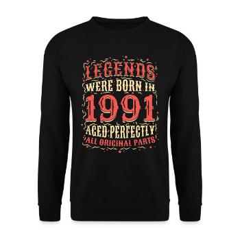 Legends were born in 1991's birthday - Unisex Sweatshirt - black - Front - Alina (178cm) & Michal (187cm)