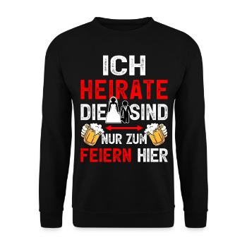 JGA Bräutigam T-Shirt Mann Junggesellenabschied - Unisex Pullover - Schwarz - Vorne - Alina (178cm) & Michal (187cm)