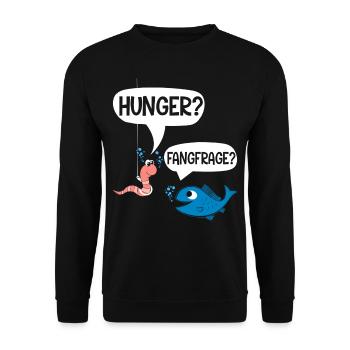 Funny Spruch Angler Sprüche Witzig Lustig Angeln - Unisex Pullover - Schwarz - Vorne - Alina (178cm) & Michal (187cm)