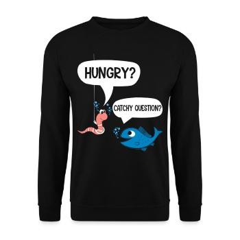 Funny Saying Angler Sayings Funny Funny Fishing - Unisex Sweatshirt - black - Front - Alina (178cm) & Michal (187cm)