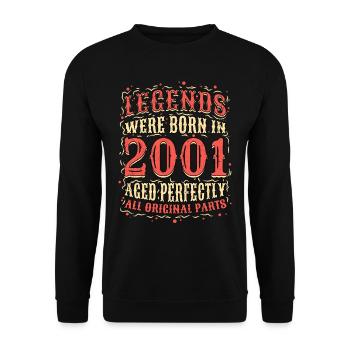 Les légendes sont nées en 2001 anniversaire - Sweat-shirt Unisexe - noir - Devant - Alina (178cm) & Michal (187cm)