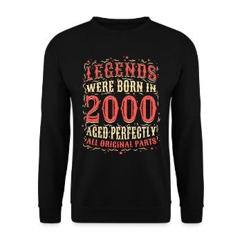 Les légendes sont nées en 2000 anniversaire - Sweat-shirt Unisexe - noir - Devant - Alina (178cm) & Michal (187cm)