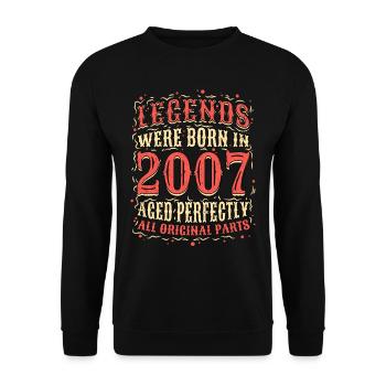 Les légendes sont nées en 2007 anniversaire - Sweat-shirt Unisexe - noir - Devant - Alina (178cm) & Michal (187cm)