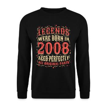 Les légendes sont nées en 2008 anniversaire - Sweat-shirt Unisexe - noir - Devant - Alina (178cm) & Michal (187cm)