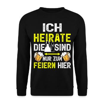 Junggesellenabschied T-Shirt Bräutigam JGA Männer - Unisex Pullover - Schwarz - Vorne - Alina (178cm) & Michal (187cm)