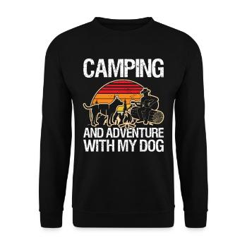 Camping at Adventure with my Dog - Unisex Sweatshirt - black - Front - Alina (178cm) & Michal (187cm)